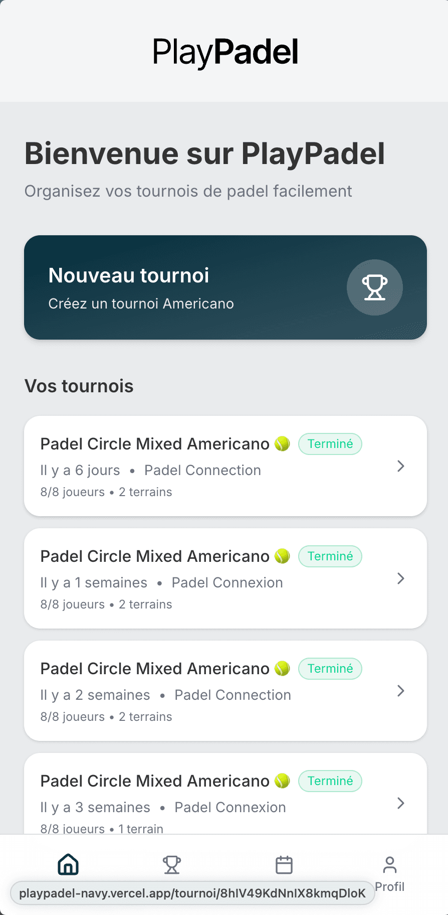 PlayPadel - Padel Tournament & ELO Platform - Screenshot 1